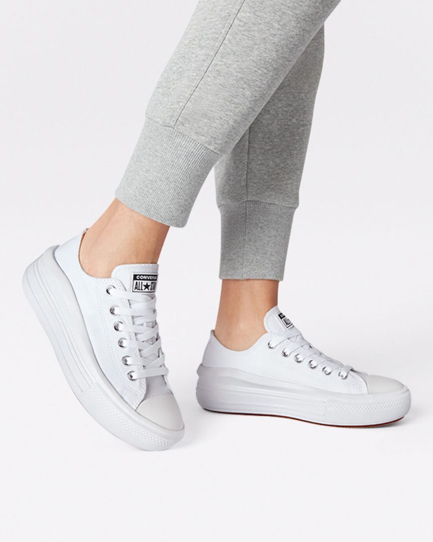 Pantofi Platforma Dama Converse Chuck Taylor All Star Move Low Top Albi | RO UVLWX569